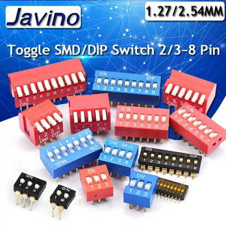 5PCS Slide Type Switch Module 1 2 3 4 5 6 7 8 10PIN /1.27/2.54mm Position Way DIP/SMD Pitch Toggle Switch Blue Snap Switch Dial