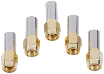 5pcs SMA Male Plug RF Coaxial Connector Crimp For RG58 RG142 RG400 LMR195 RG223
