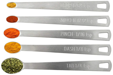 5pcs Small Measuring Spoons Stainless Steel Seasoning Dry and Liquid Ingredients Kitchen Mearure Tools