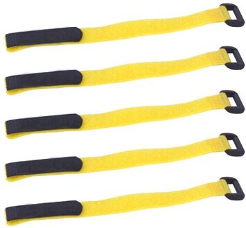 5Pcs Sport Fietsen Rijden Verstelbare Nylon Fiets Stuur Zadelpen Tie Bandjes Accessoires geel