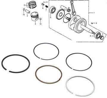 5Pcs Standaard Boring Cilinder Kit Zuigerveren Kit Voor Honda XR100 XL100S Cm Cmx CM250C/Cd Rebel