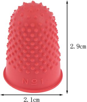 5Pcs Tellen Cone Rubber Vingerhoed Protector Naaien Quilter Vinger Tip Craft Handwerken Naaien Accessoires rood