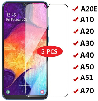 5PCS Tempered Glass For Samsung Galaxy A10 A20 A20E A30 A40 A50 A51 A60 A70 A71 A80 A90 M20 Screen Protector