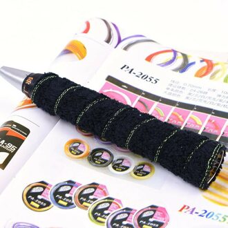 5Pcs Tennis Badminton Racket Anti-Slip Overgrips Katoenen Handdoek Grips Tape Zweet Absorberende Grip Wrap Zweetband zwart