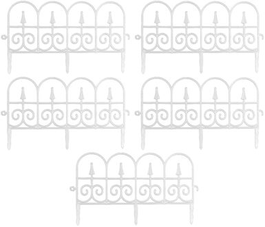 5Pcs Tuin Hek Plastic Hek Geplaatst In De Grond Hek Tuin Grens Rand Tuin Decoratie Bruiloft Decoratieve Hek 3M wit 5stk