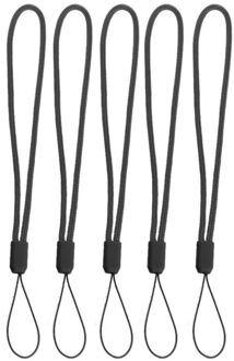 5Pcs Universele Hand Wrist Strap Touw Koord Houder Lanyard Voor Mobiele Telefoon Camera #221 zwart