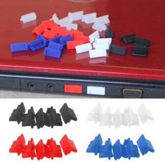 5Pcs Usb Stof Plug Charger Port Cover Cap Vrouwelijke Jack Interface Universal Siliconen Stofdicht Protector Tablet Pc Notebook wit