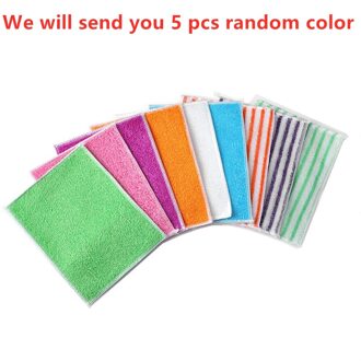 5Pcs Vaatdoek Bamboevezel Hoge Efficiënte Anti-Vet Schoonmaken Handdoek Wassen Handdoek Magic Kitchen Cleaning Afvegen Rag