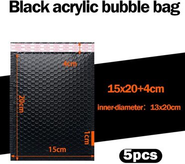 5Pcs Verpakking Bubble Mailers Gevoerde Enveloppen Gevoerd Poly Mailer Self Seal Zwarte Bag Bubble Mailing Envelop Tas