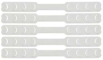 5Pcs Vier Versnelling Verstelbare Masker Extension Haak Sujeta Mascarillas Antislip Salvaorejas Mascarillas Oor Guard Strap Accessoires wit