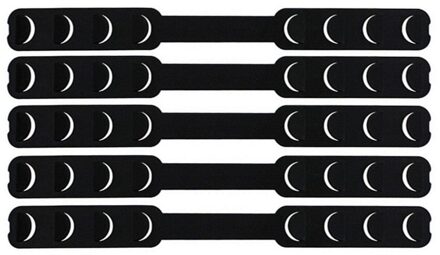 5Pcs Vier Versnelling Verstelbare Masker Extension Haak Sujeta Mascarillas Antislip Salvaorejas Mascarillas Oor Guard Strap Accessoires zwart