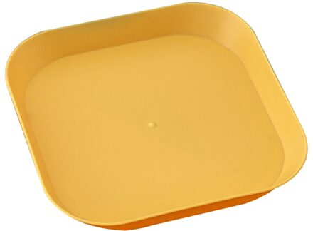 5Pcs Vierkante Plastic Voedsel Plaat Kids Peuters Onbreekbaar Plaat Keuken Snack Pasta Fruit Opslag Herbruikbare Diner Plaat geel