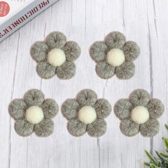 5Pcs Vilt Broche Schattige Bloem Vormige Breastpins Kids Broche Corsage Kleding) grijs