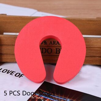 5pcs Vingerknelbeveiliging Guard Voorkomen Deurvergrendeling Premium Veiligheid Duurzaam Kinderen Peuter Baby Deurstopper Kussen Vinger Beschermers rood