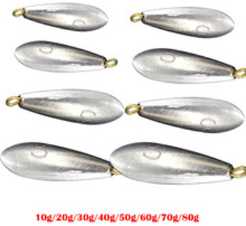 5PCS vissen Gewicht Size 10g/20g/30g/40g/50g/ 60g/70g/80g waterdruppels lood gewichten vissen lead sinkers vissen accessoires 5stk 80g