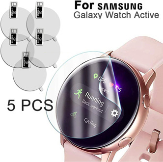 5Pcs Watch Explosion-proof Glass For Round Watch Protective Film For Samsung Galaxy Watch Active SM-R500 Watch Screen Protector
