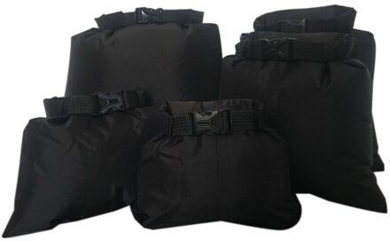 5Pcs Waterdicht Gecoat Silicone Stof Druk Droge Bag Storage Pouch 1.5/2.5/3.5/4.5/6L rafting Kano Varen Dry Bag zwarte kleur