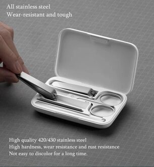 5Pcs Xiaomi Mijia Rvs Nagelknipper Set Trimmer Earpick Nagelvijl Professionele Beauty Tools