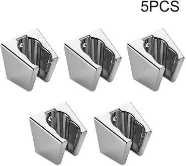 5Pcs Zilver Wandmontage Badkamer Accessoires Moderne Douchekop Houder Opslag Beugel Installeren Geborsteld Met Schroeven G1/2
