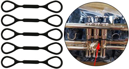 5Pcs Zwart Rubber Trompet Slide Slicone Stopper Vervanging Muziekinstrument Accessoire