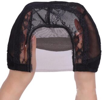5Pcs Zwart U Deel Lace Pruik Cap Voor Het Maken Pruiken Weven Cap Zwitserse Kant Stetch Pruik Caps Haar Netto mesh Cap Ademend Haarnetjes 10stk