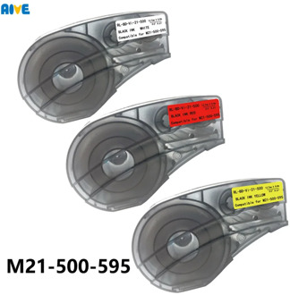 5pcsAive Bmp21 M21-500-595 Label Tape Black On White yellow vinyl film Compatible for Brady BMP21 Plus ID PAL LABPAL Label Maker