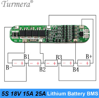 5S 18V Lithium Battery BMS Board 15A 25A for 18650 Battery Screwdriver Charger Protection Board 18V 21V Cell Protection Circuit