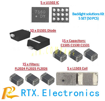 5set(50pcs)Backlight solutions Kit for IPhone 6 6Plus IC U1502+Coil L1503+Diode D1501+Capacitor c1530/31/05 + Filter F2024/25/26