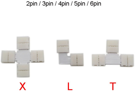 5set L T Shape 2pin 3pin 4pin 5pin 6pin LED Connector For connecting corner right angle 5050 SMD RGB RGBW 3528 2812 LED Strip