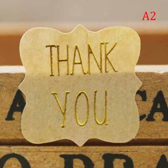 5Sheets = 100 Stks/partij Dank U, Handgemaakt Met Liefde, verklaring Brief Polygon Kraftpapier Zelfklevende Stickers Verpakking Label A2