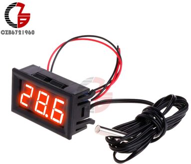 5V 12V 0.56 "Led Digitale Thermometer Auto Indoor Outdoor Incubator Aquarium Temperatuur Sensor Meter Weerstation Monitor rood