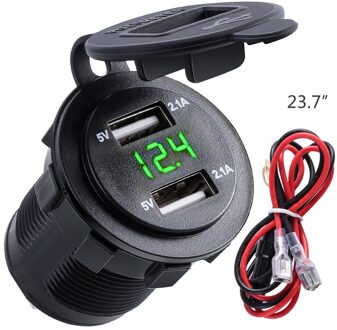 5V 2.1A Dual Poorten Usb Charger Socket Ingebouwde Led Voltmeter Met Een 10A Ingebouwde Zekering Voor dc 12-24V Auto Boot Marine Motorcycle groen