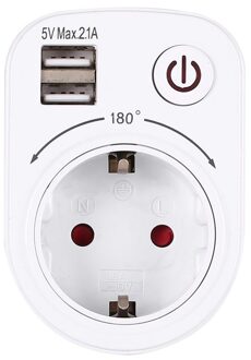 5V 2.1A Elektrische Dual Usb Charger Adapter Eu Plug Intelligente Plug-In Stopcontact Opladen Schakelaar Outlet home Reizen