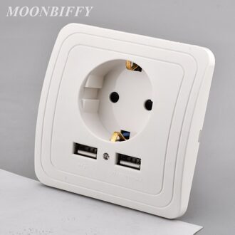 5V 2A Wall Charger EU Plug Dual 2 Usb-poorten Elektrische Adapter Stopcontact Plug Outlet Panel Power opladen Dock Station