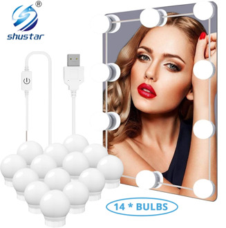5V 3 colors LED Makeup Mirror Light Hollywood Vanity Lights 2 6 10 14 Bulbs Kit for Dressing Table Valentine's Day present