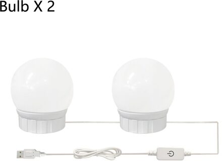 5V Led Make-Up Spiegel Gloeilamp Hollywood Make Vanity Lights Usb Wandlamp 2/6/10/14 Pcs Dimbare Kaptafel Spiegel Lamp 2 Bulbs
