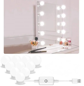 5V Led Makeup Mirror Light Bulb Hollywood Makeup Vanity Lights USB Wall Lamp 2/6/10/14pcs Dimmable Dressing Table Mirror Lamp