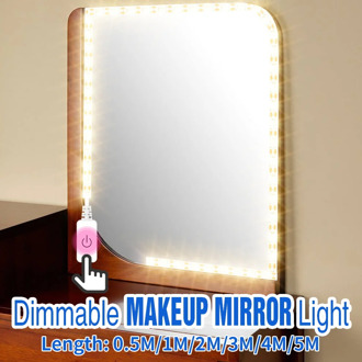 5V Led Makeup Mirror Lights LED Makeup Vanity Light USB Powered Wall Lamp Stepless Dimmable Dressing Table Mirror Lamp 0.5m-5m
