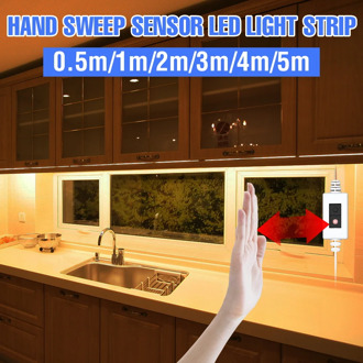 5V LED Under Cabinet Light Hand Sweep Flexible Tape PIR Motion Sensor 0.5 1 2 3 4 5m LED Night Lamp For Kitchen Bedroom Closet