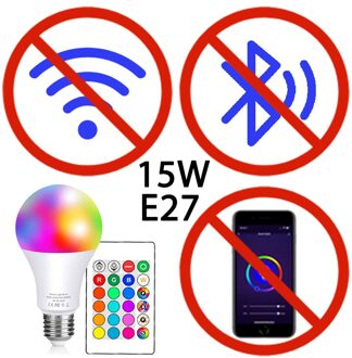 5W-20W Slimme Lamp Led Lamp Rgb Dimbare Kleur Veranderende Werken Met Alexa/Google Thuis wifi Bluetooth App Of Afstandsbediening nee WIFI 15W E27