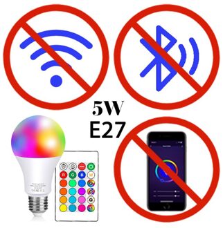 5W-20W Slimme Lamp Led Lamp Rgb Dimbare Kleur Veranderende Werken Met Alexa/Google Thuis wifi Bluetooth App Of Afstandsbediening nee WIFI 5W E27