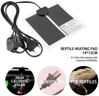 5W 220-240V Reptiel Verwarming Pad 14*15Cm Warmte Mat Eu Plug Hond Kat Warmer bed Temperatuur Reguleren Eu Plug