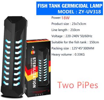 5W-22W Uv Quarium Kiemdodende Lamp Duiken Sterilisatie Visvijver Aquarium Ultraviolet Licht Algen Desinfectie Light 18W
