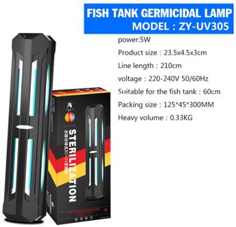 5W-22W Uv Quarium Kiemdodende Lamp Duiken Sterilisatie Visvijver Aquarium Ultraviolet Licht Algen Desinfectie Light
