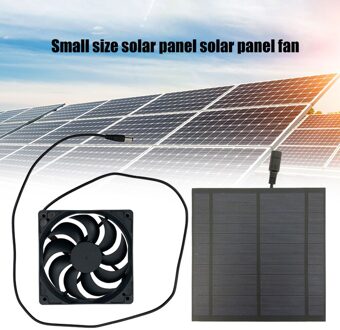 5W 6V Zonne-energie Panel Ijzer Fan Outdoor Ventilator Air Extractor Huisdier Huis Mini Zonnepaneel Aangedreven voor Home Office Outdoor