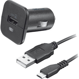 5W Car Charger met Micro-USB-kabel Zwart