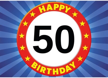 5x 50 jaar verjaardag kaart/ wenskaart Happy Birthday