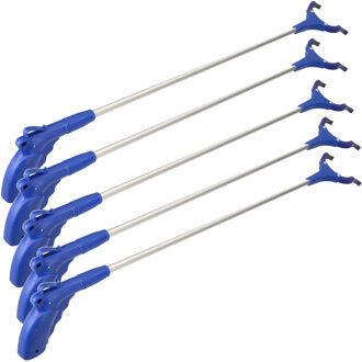 5x Aluminium zwerfvuilgrijper met anti-slip grijpvingers 100 cm