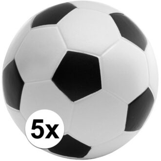 5x anti-stressbal - voetbal - 6 cm - relax - anti-stress hulpmiddel/product Multi