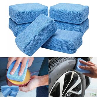 5x Auto Microfiber Applicators Sponzen Doeken Microvezel Hand Wax Polijsten Pad 12Cm X 8Cm